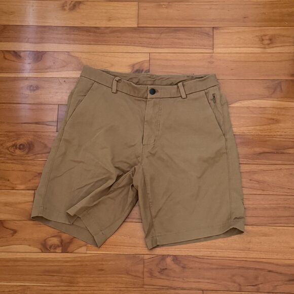 Men Lululemon Warpstreme Commission Classic 9" in Khaki Beige Tan Size 32 - Picture 1 of 8